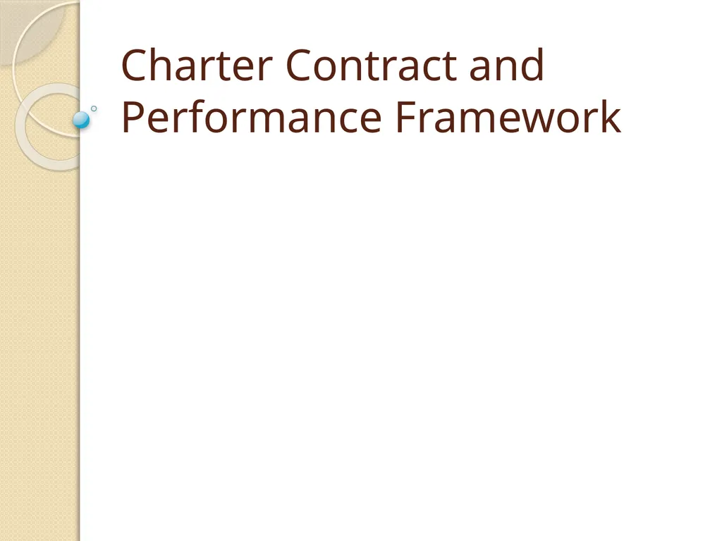 Charter Contract and Performance Framework