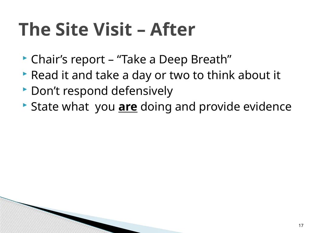 Navigating DETC Accreditation DETC's Fall Workshop - slide 17 of 19
