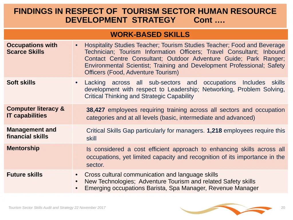 Presentation on the Skills Audit Report and the - slide 20 of 52