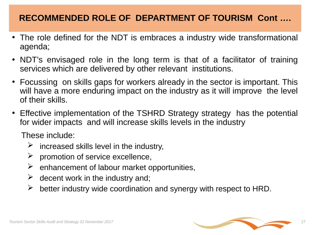 Presentation on the Skills Audit Report and the - slide 27 of 52