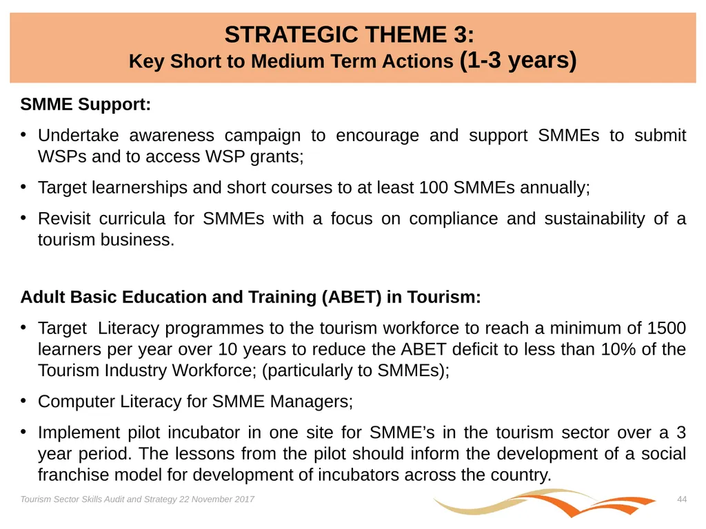 Presentation on the Skills Audit Report and the - slide 44 of 52