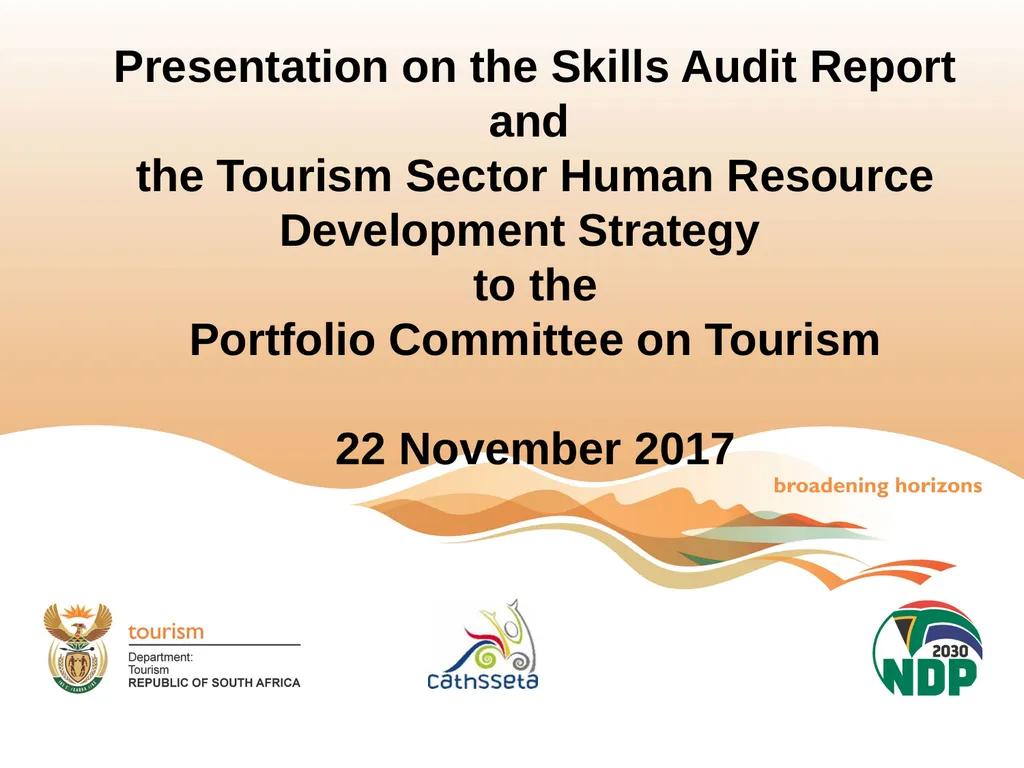 Presentation on the Skills Audit Report and the - slide 1 of 52