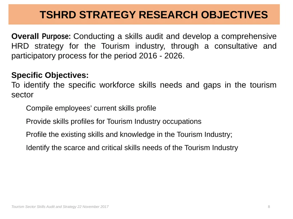 Presentation on the Skills Audit Report and the - slide 8 of 52
