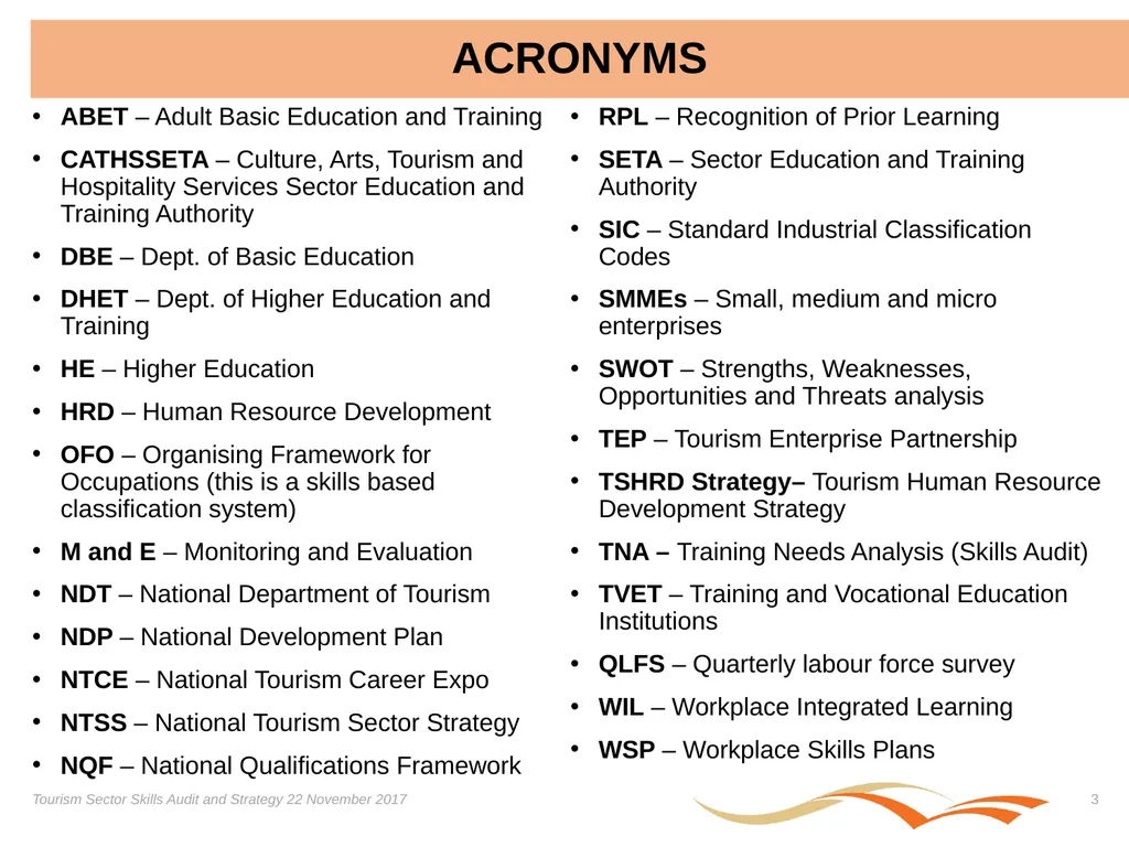 Presentation on the Skills Audit Report and the - slide 3 of 52