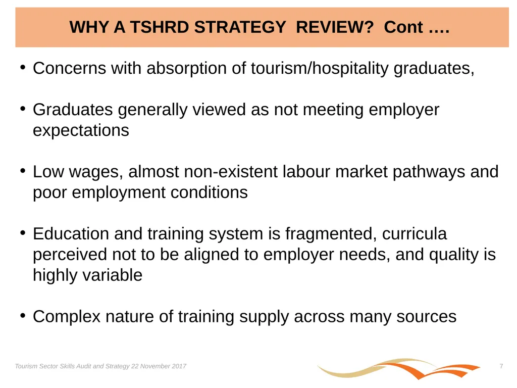 Presentation on the Skills Audit Report and the - slide 7 of 52