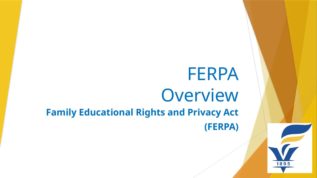 FERPA Overview Family Educational Rights and