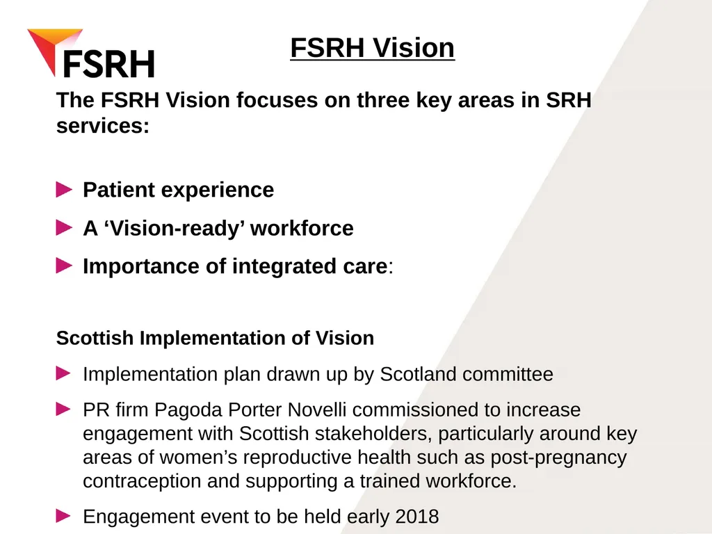 FSRH update WOS RT meeting December 5th 2017 - slide 3 of 18