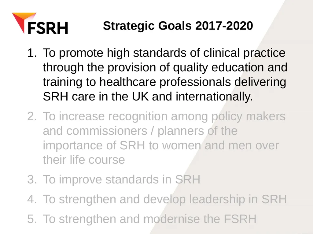 FSRH update WOS RT meeting December 5th 2017 - slide 5 of 18
