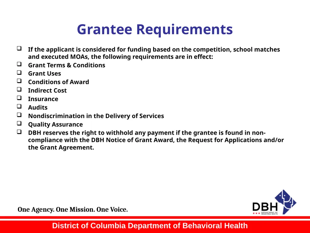 RFA Title: School-Based Behavioral Health Services - slide 19 of 41