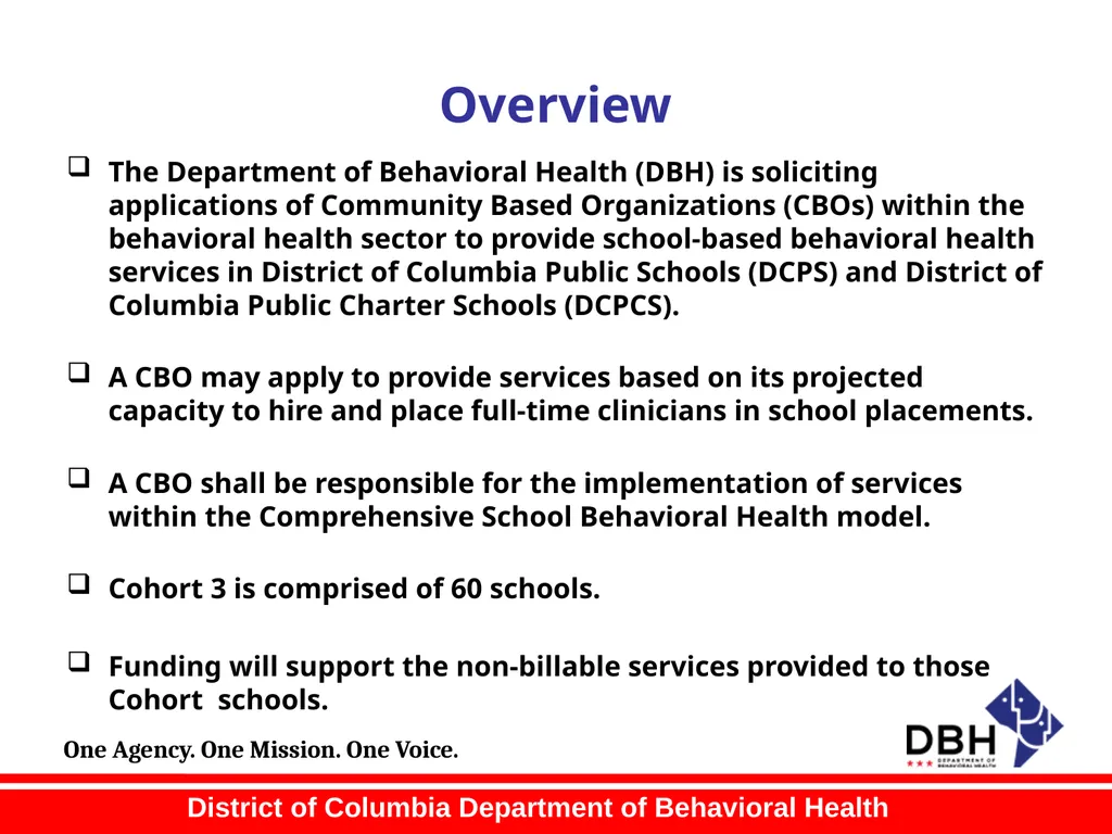 RFA Title: School-Based Behavioral Health Services - slide 3 of 41