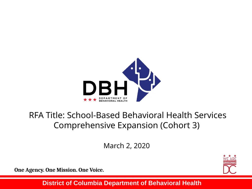 RFA Title: School-Based Behavioral Health Services - slide 1 of 41