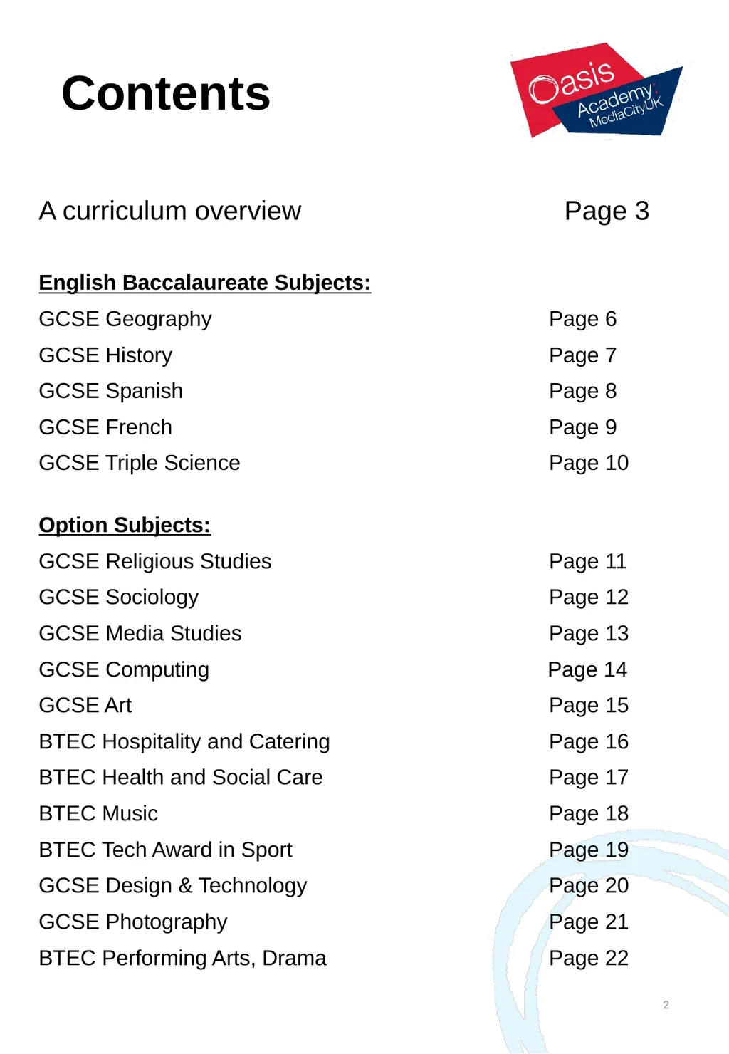 Options Booklet 2023-2024 1 2 A curriculum - slide 2 of 22