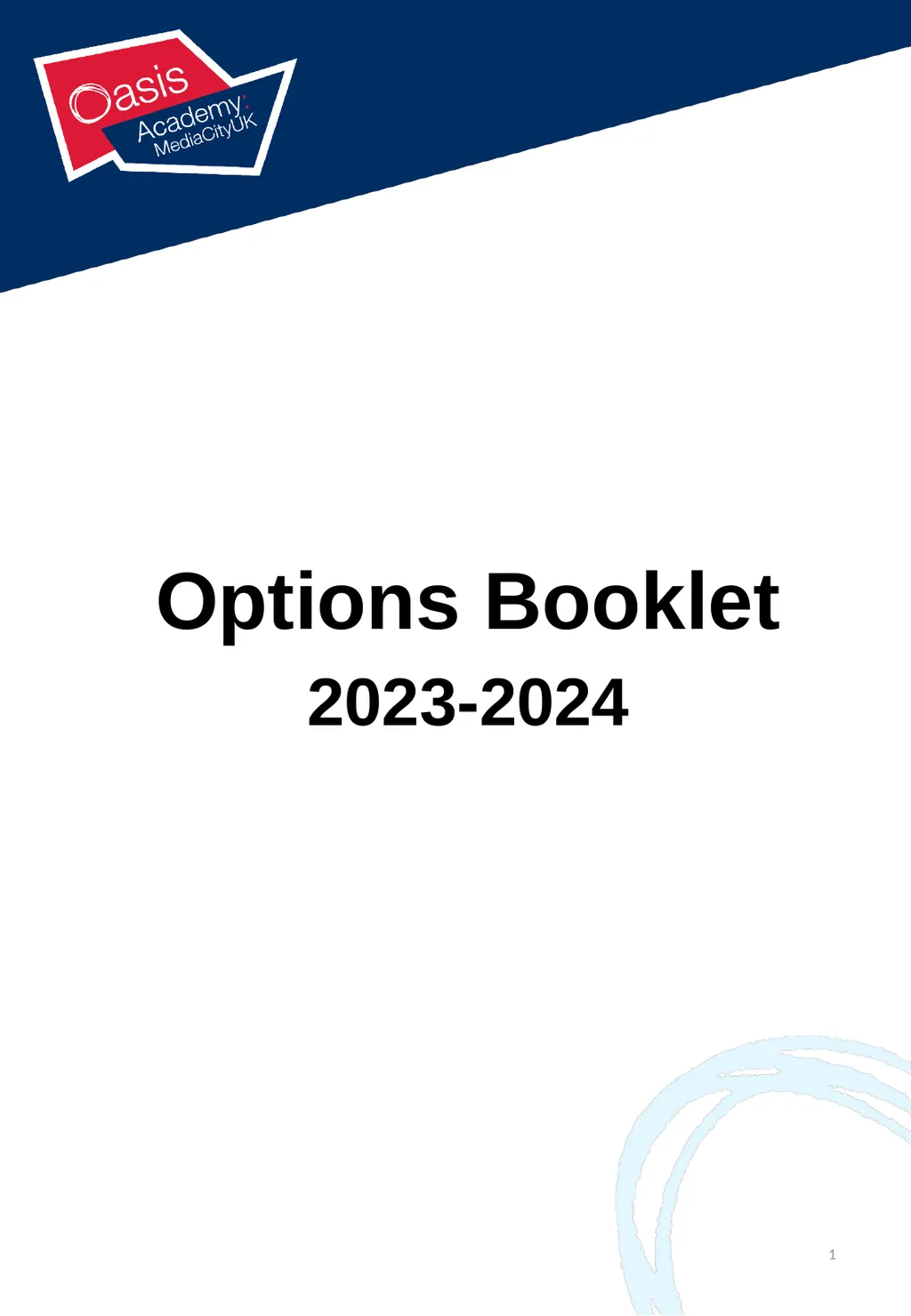 Options Booklet 2023-2024 1 2 A curriculum