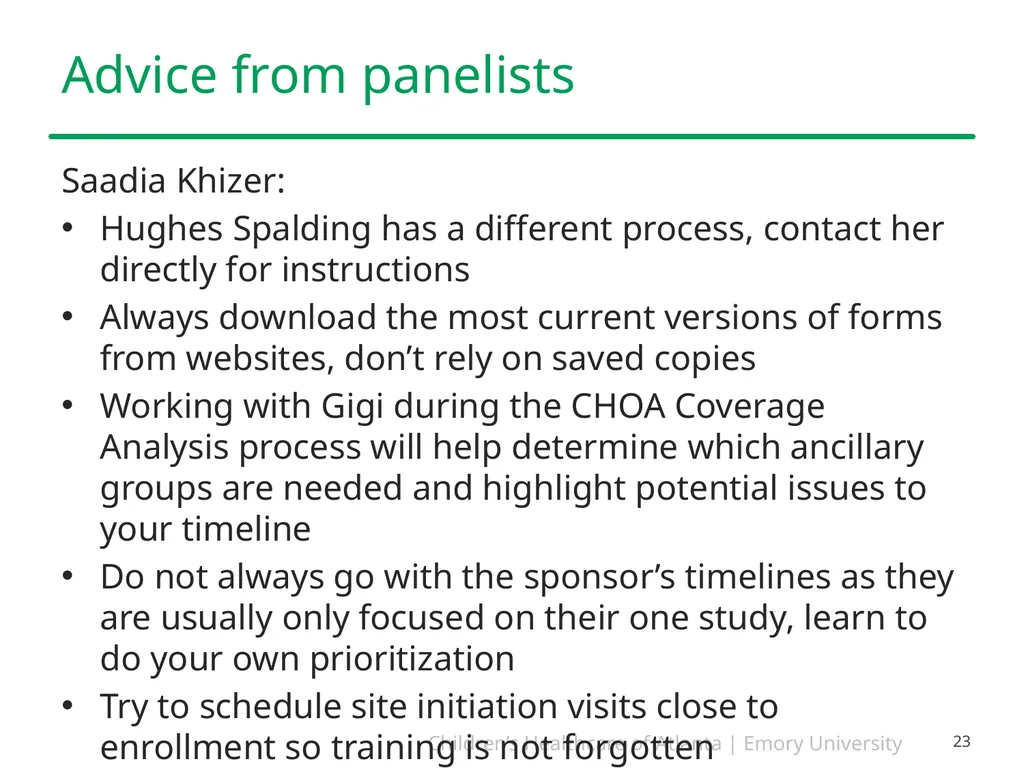 Study Start-Up and Implementation PEARLS December - slide 23 of 26