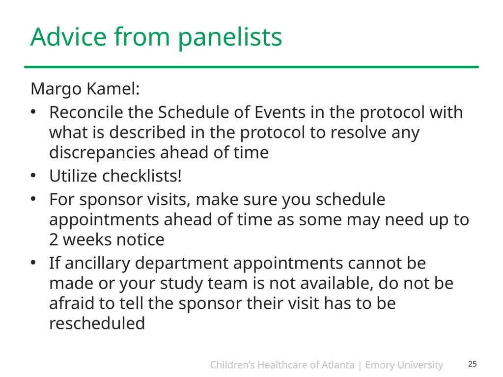 Study Start-Up and Implementation PEARLS December - slide 25 of 26