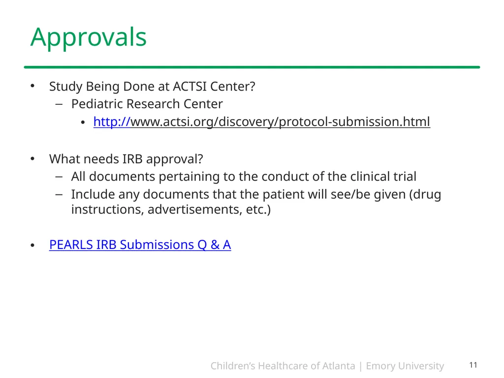 Study Start-Up and Implementation PEARLS December - slide 11 of 26
