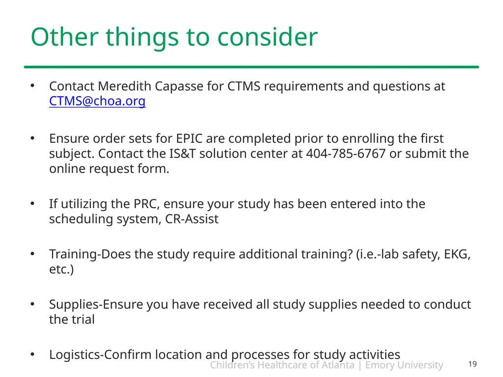 Study Start-Up and Implementation PEARLS December - slide 19 of 26