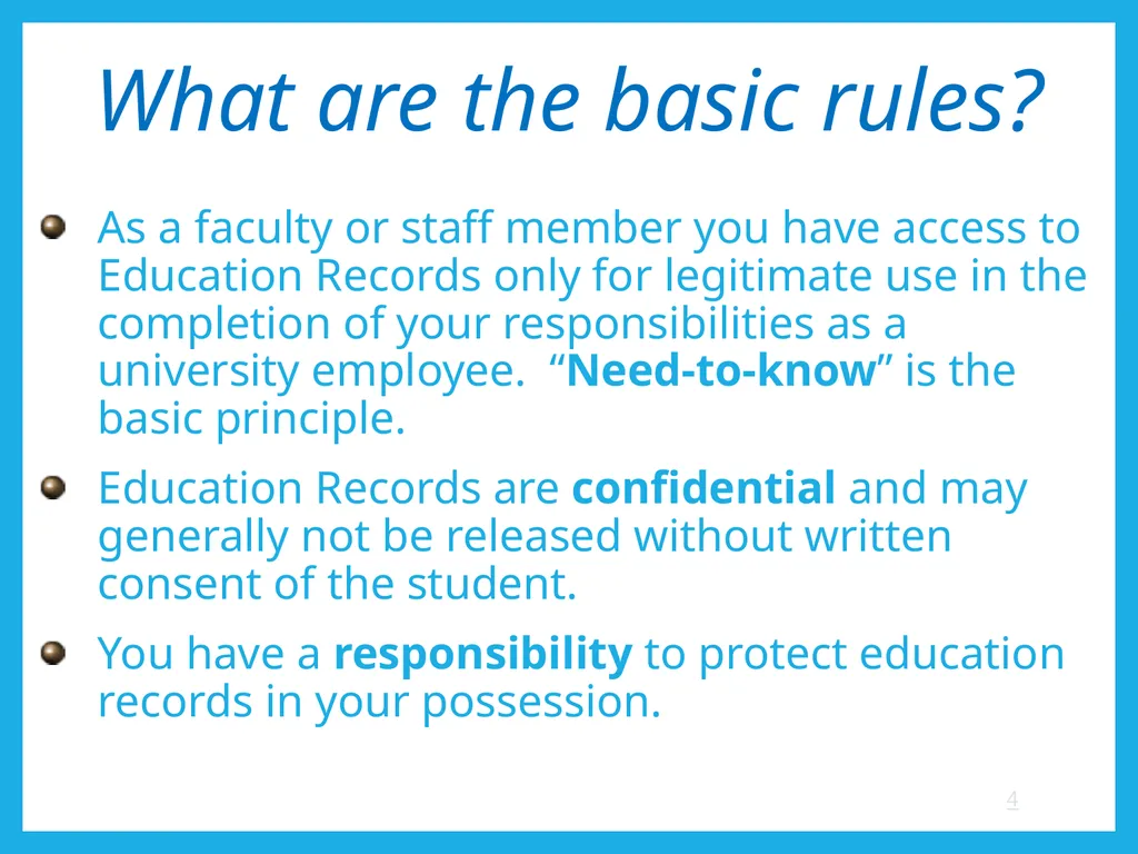 FERPA and Educational Records: What Every Employee - slide 4 of 33
