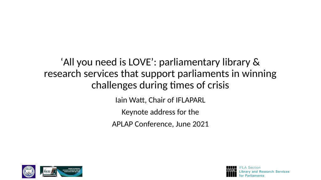 ‘All you need is LOVE’: parliamentary library &