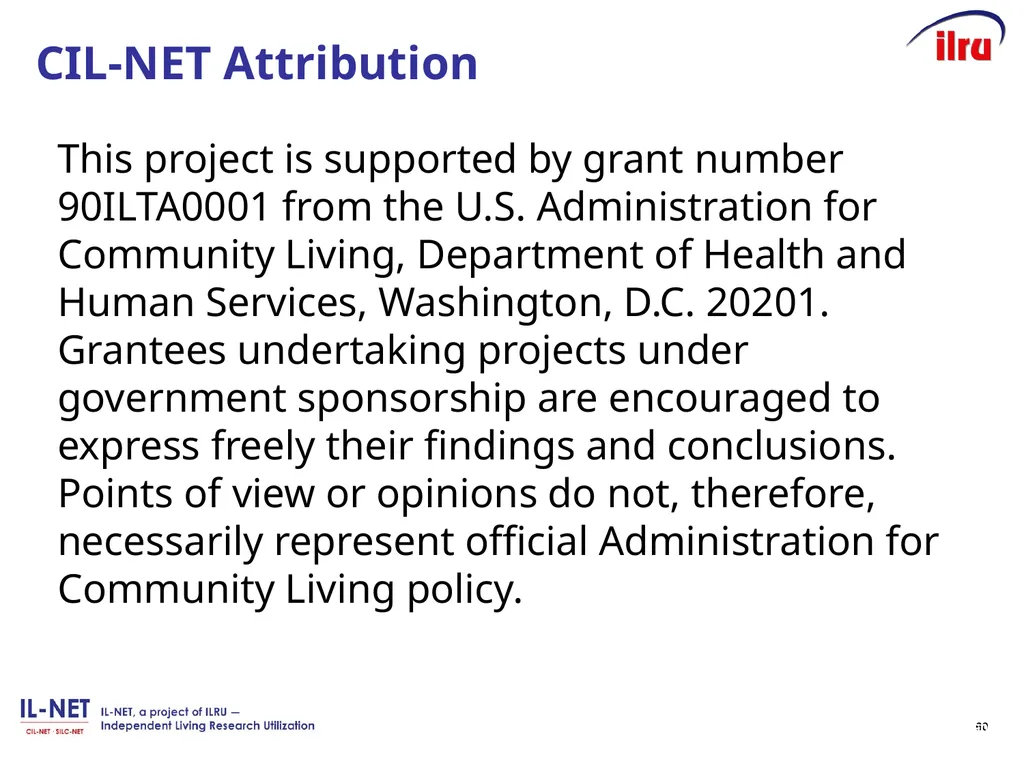 Independent Living Research Utilization Susan - slide 60 of 60