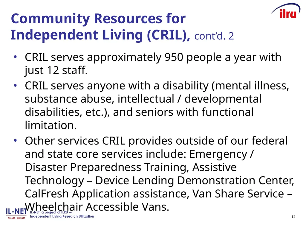 Independent Living Research Utilization Susan - slide 54 of 60