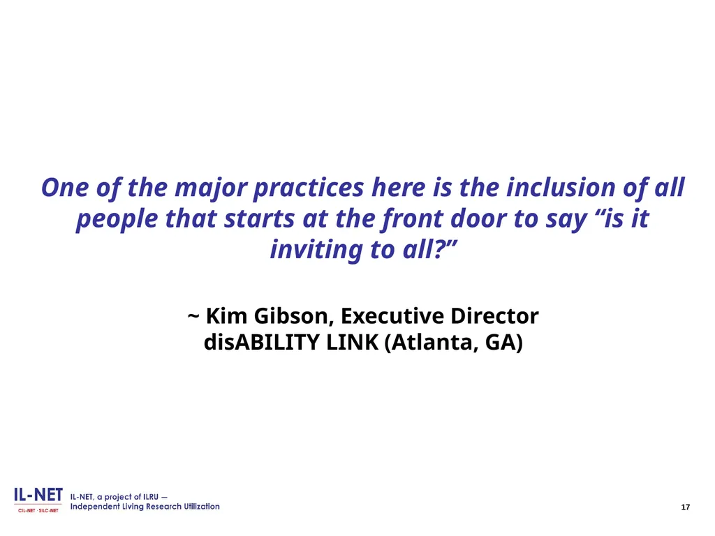 Independent Living Research Utilization Susan - slide 17 of 60