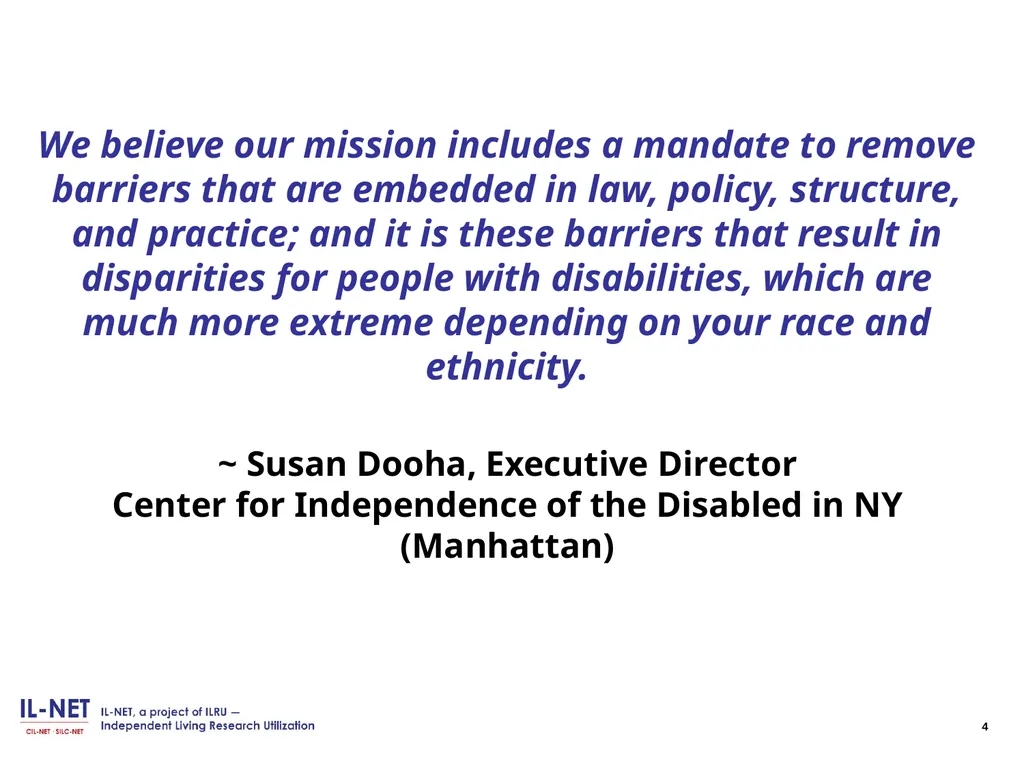 Independent Living Research Utilization Susan - slide 4 of 60