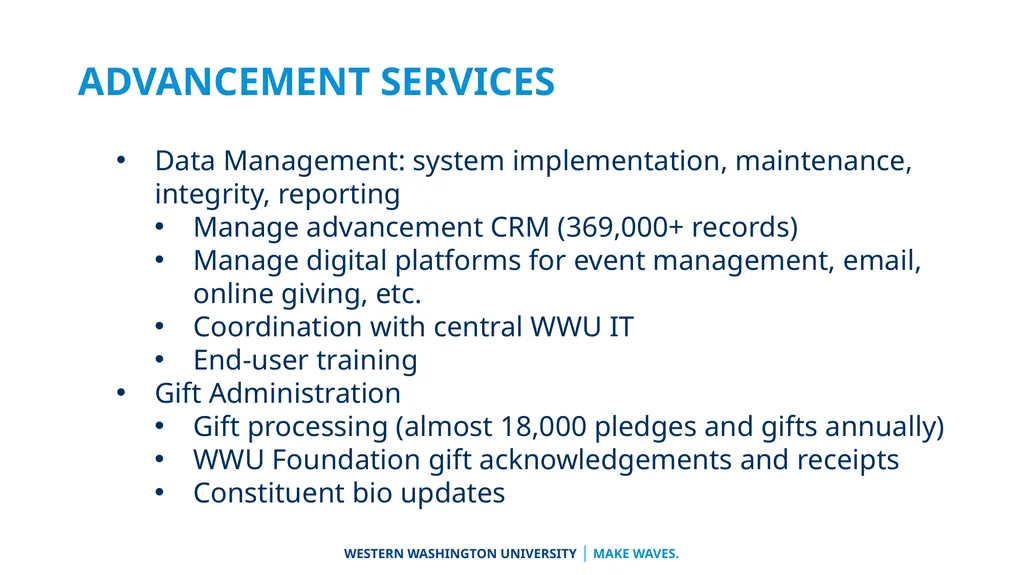 University Advancement Division Overview Vice - slide 10 of 31
