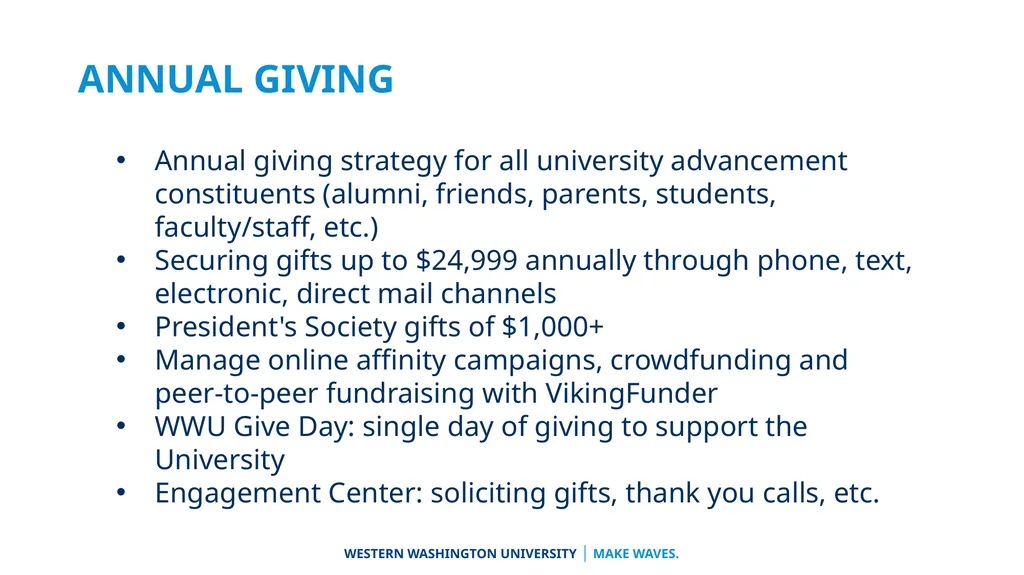 University Advancement Division Overview Vice - slide 20 of 31
