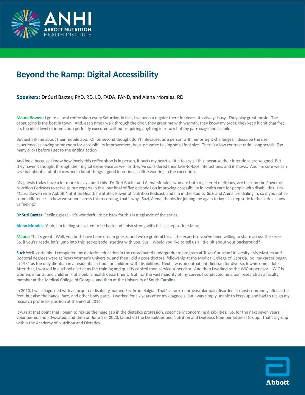 Beyond the Ramp: Digital Accessibility Speakers: