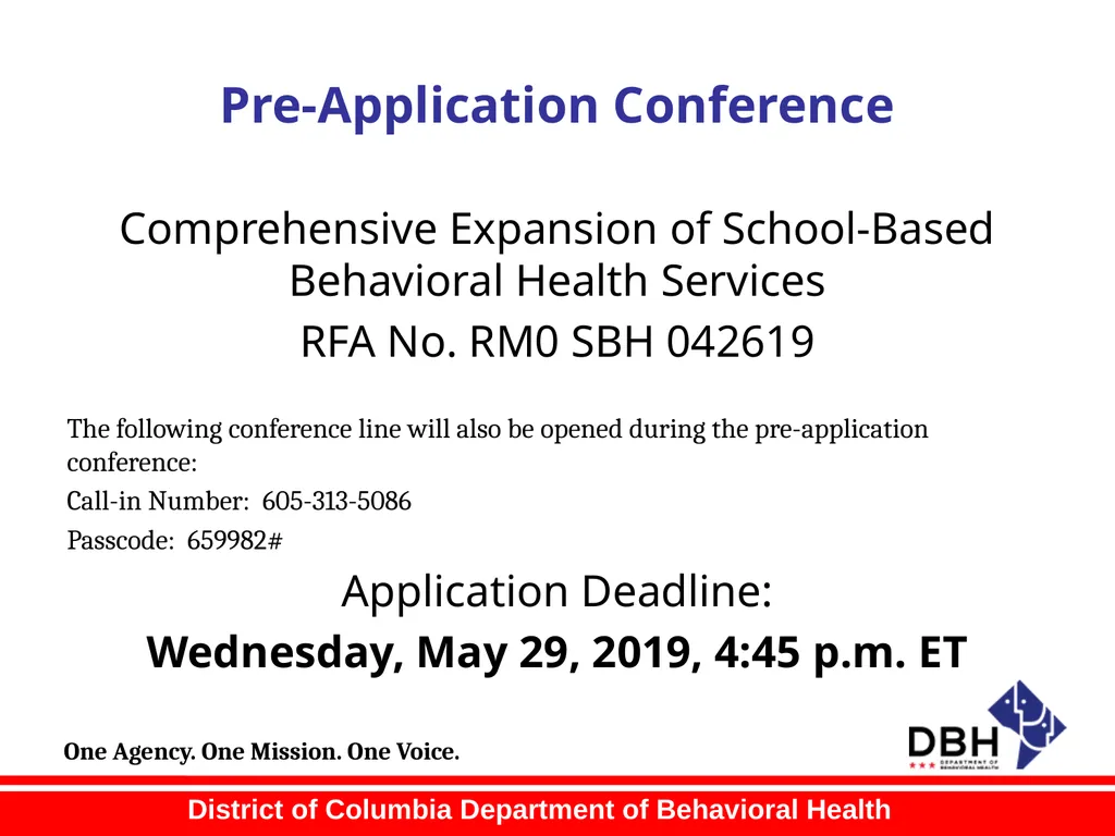 RFA Title: Comprehensive Expansion of School-Based - slide 2 of 39