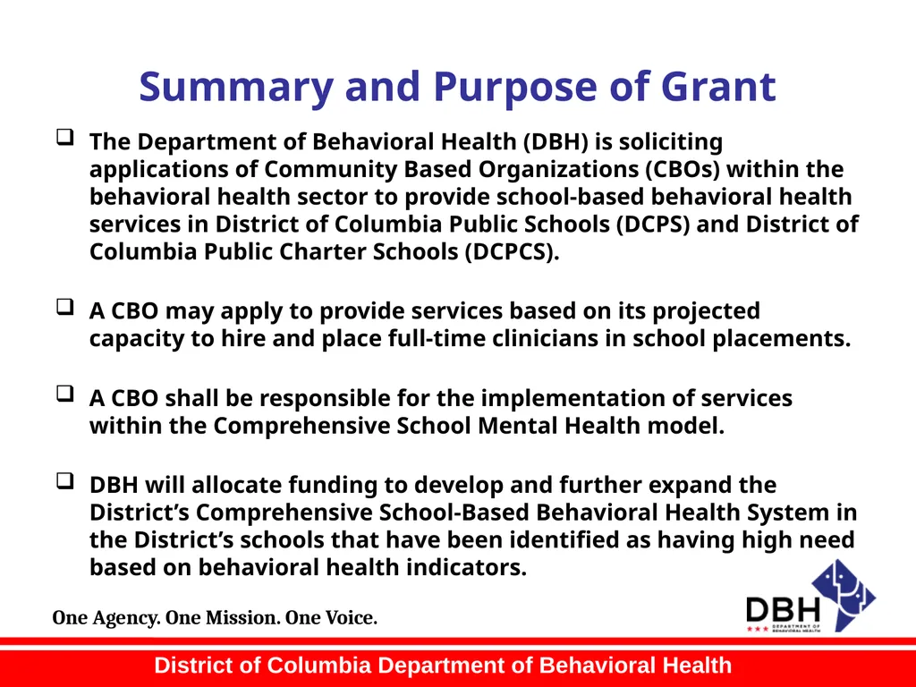 RFA Title: Comprehensive Expansion of School-Based - slide 3 of 39