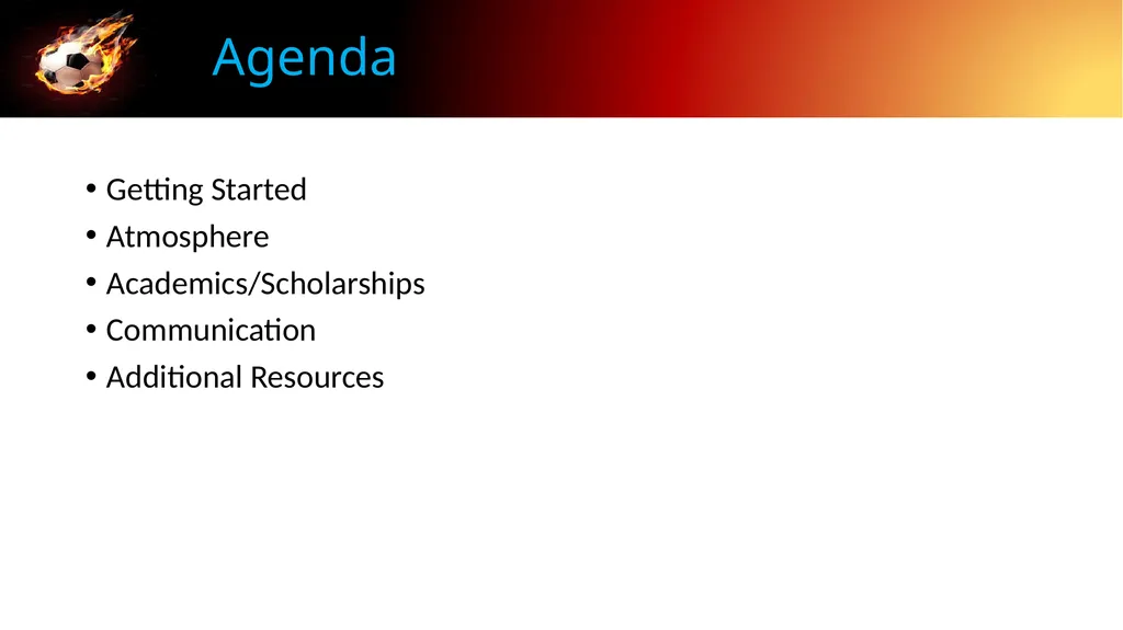 College Recruiting Amelia Island Soccer Agenda - slide 2 of 20