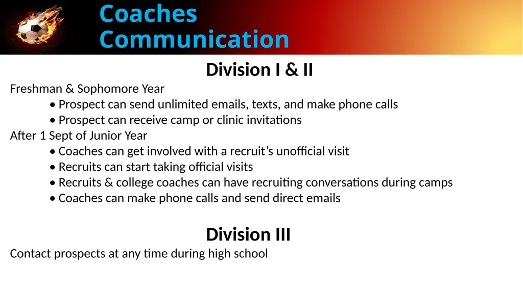 College Recruiting Amelia Island Soccer Agenda - slide 7 of 20