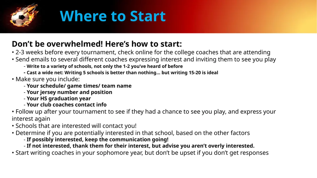 College Recruiting Amelia Island Soccer Agenda - slide 19 of 20