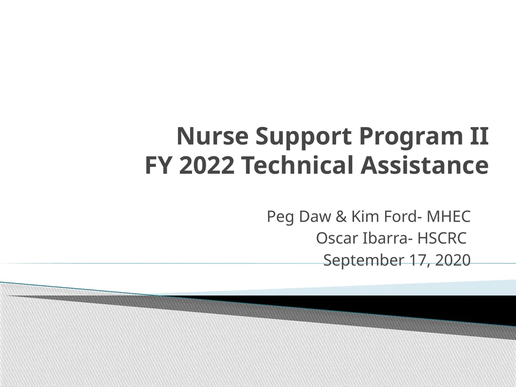 Nurse Support Program II FY 2022 Technical - slide 1 of 41