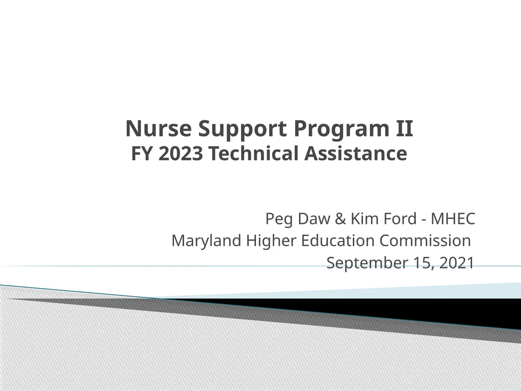 Nurse Support Program II FY 2023 Technical - slide 1 of 58
