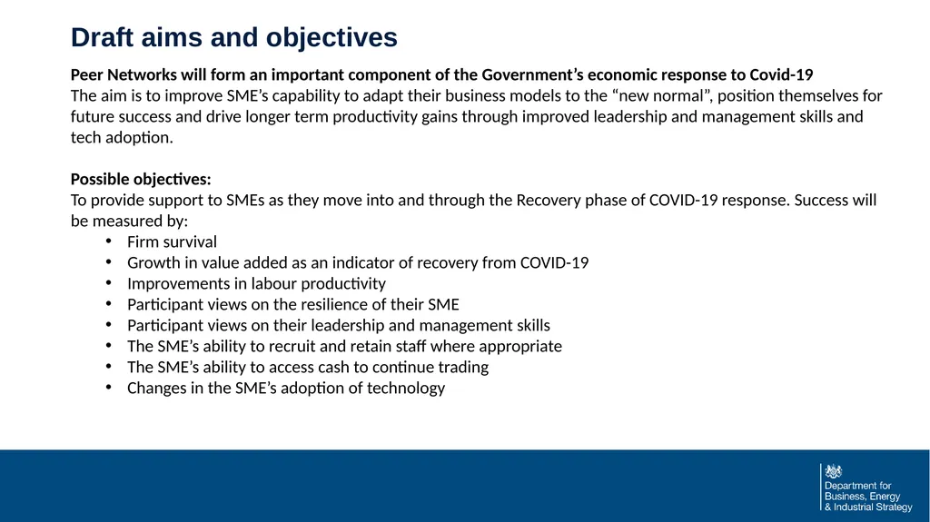 Peer Networks to support SME recovery from - slide 5 of 8