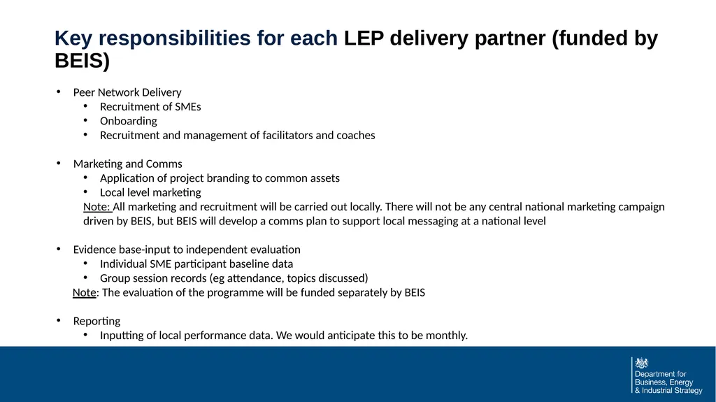 Peer Networks to support SME recovery from - slide 7 of 8