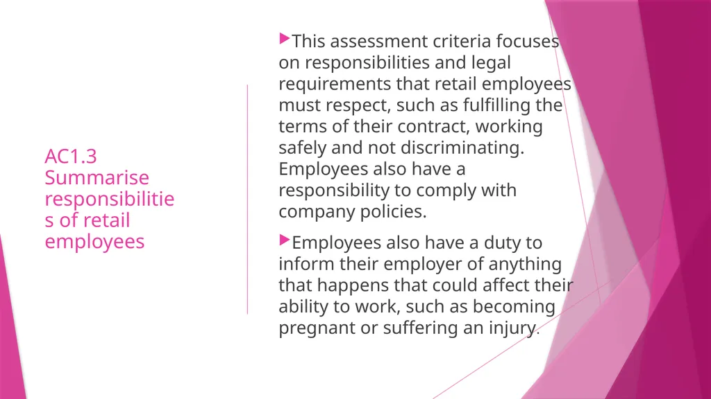 LO 1 RETAIL BUSINESS UNIT 3 LO1 - Know how - slide 16 of 32