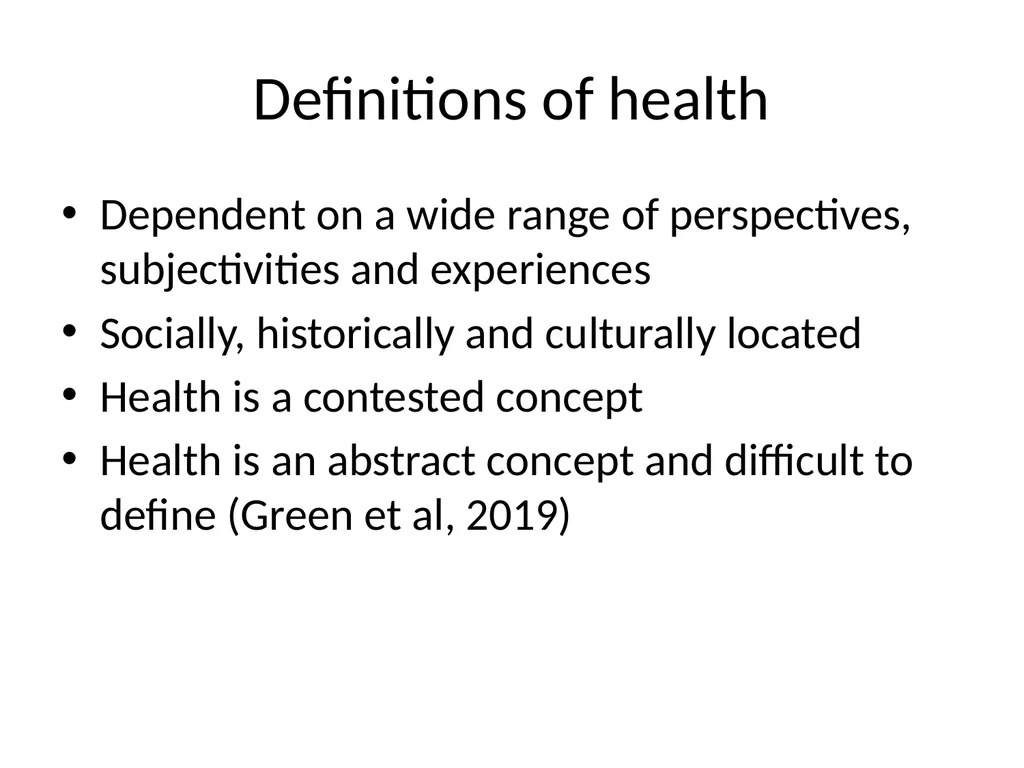 What is Health? Session Aims To explore the - slide 3 of 19