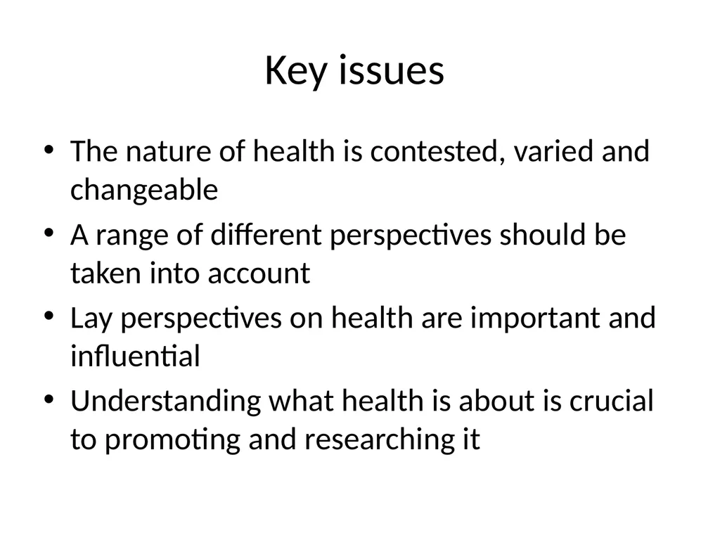 What is Health? Session Aims To explore the - slide 18 of 19