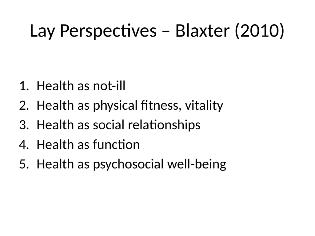 What is Health? Session Aims To explore the - slide 12 of 19