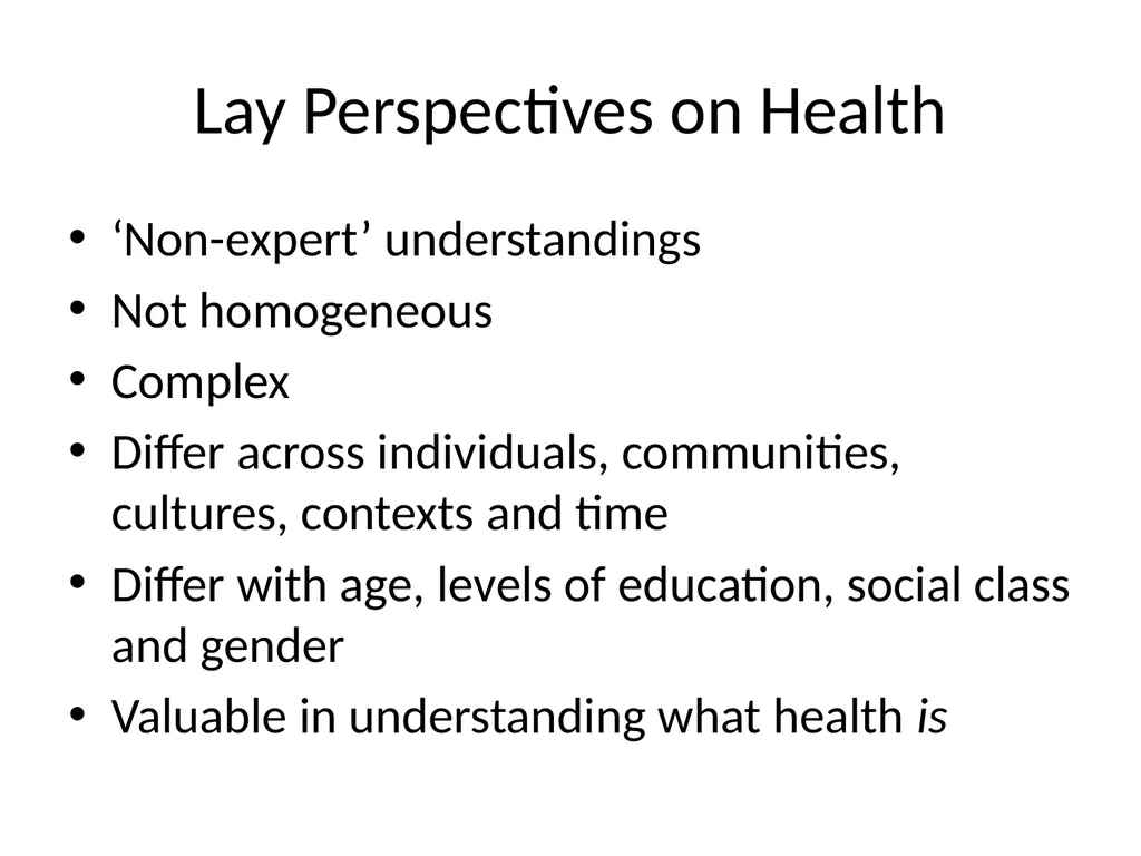What is Health? Session Aims To explore the - slide 11 of 19