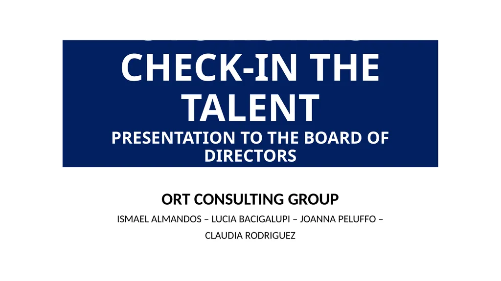 OYO HOTELS CHECK-IN THE TALENT PRESENTATION TO THE