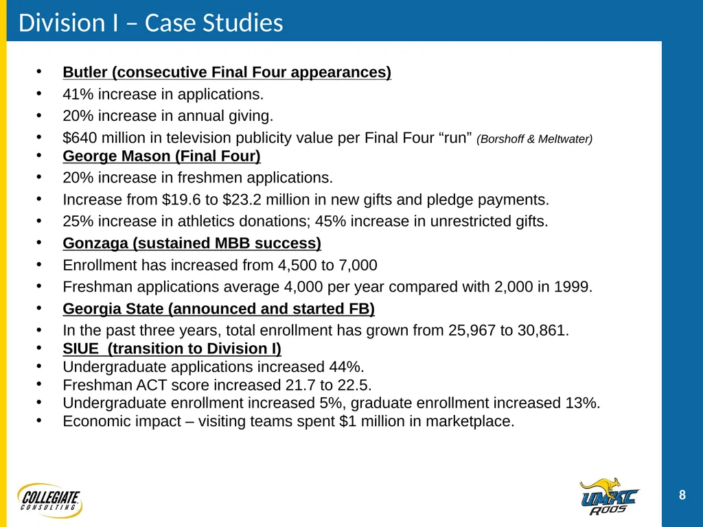 UMKC ATHLETICS PRESENTATION December 2, 2011 - slide 8 of 47