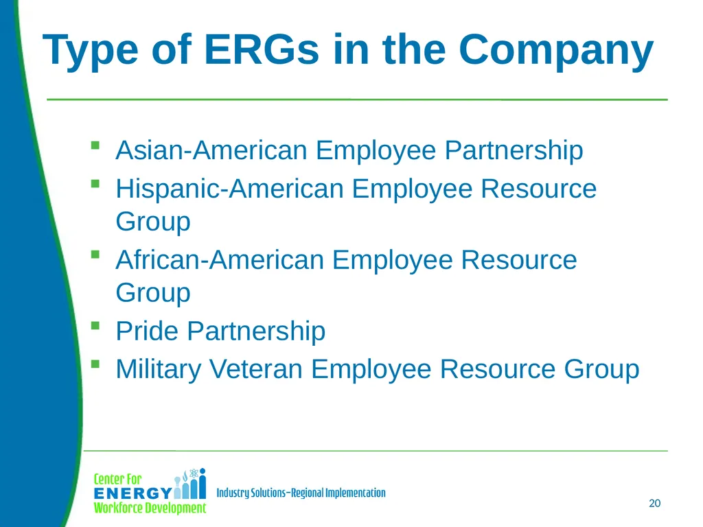 Using Employee Resources Groups to Build a Diverse - slide 20 of 32