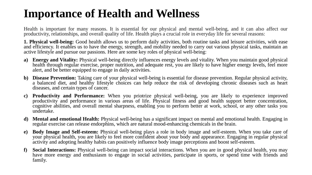 Introduction to Health and Wellness Definition of - slide 3 of 41