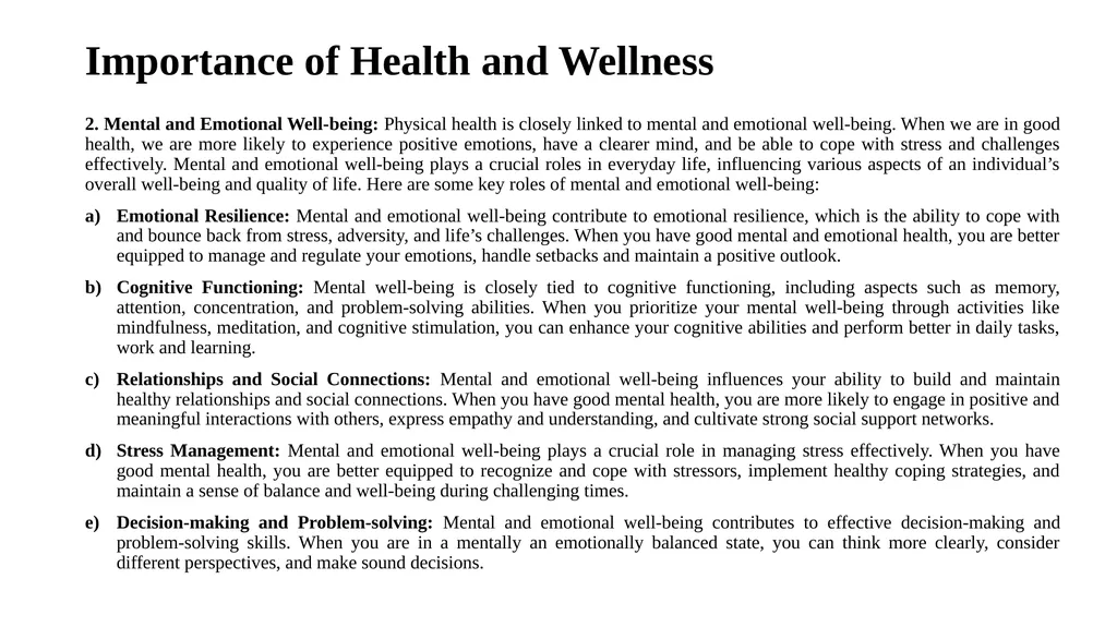Introduction to Health and Wellness Definition of - slide 4 of 41