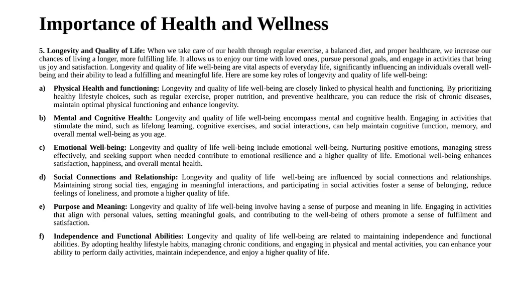 Introduction to Health and Wellness Definition of - slide 7 of 41